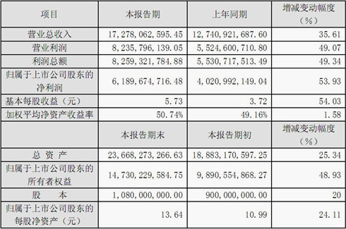 洋河酒業2012年度財務報表