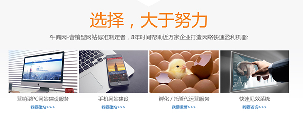 牛商網營銷型網站標準制定者