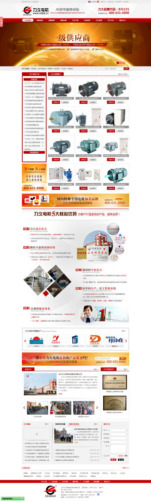 山東力久高效節能電機營銷型網站案例展示